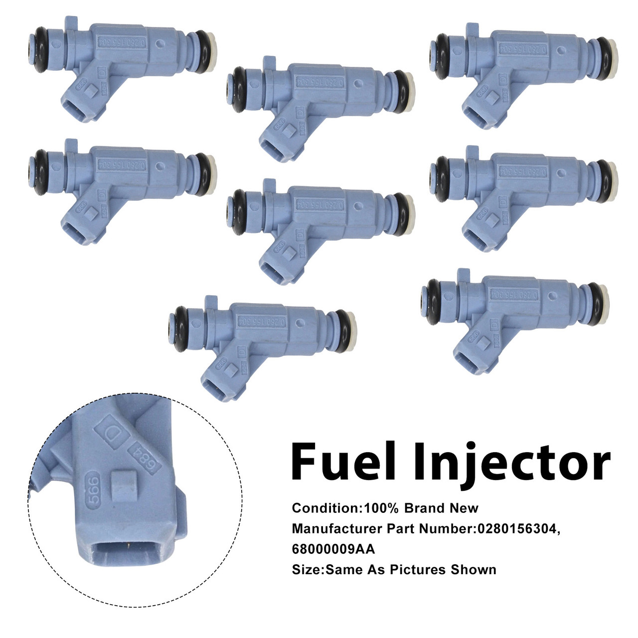 2003-2006 Mercedes-Benz E55 S55 CL55 8Pcs Fuel Injector 0280156304 Generic