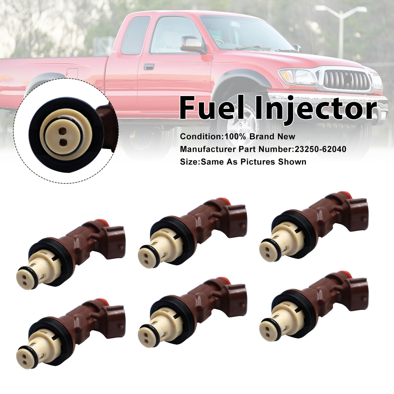 1998-2004 Toyota Tacoma 4Runner Tundra 6Pcs Fuel Injector 23250-62040 Generic