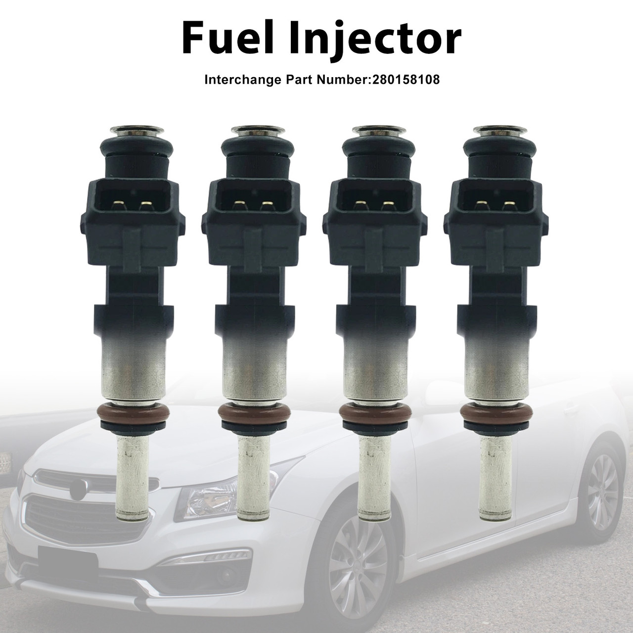 2013-2016 Holden Cruze JH 1.6L 4 Cyl A16LET 4Pcs Fuel Injector 0280158108 Generic