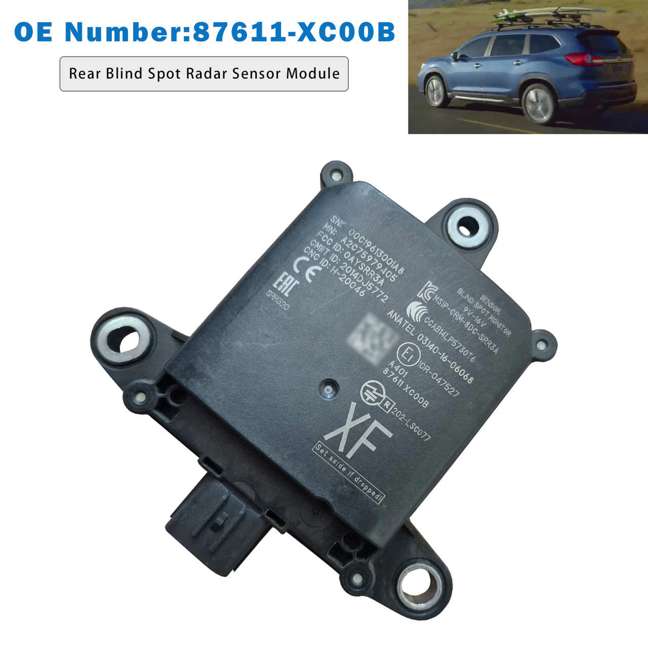 2017-2019 Subaru Impreza Ascent Rear Blind Spot Radar Sensor Module 87611-XC00B Generic
