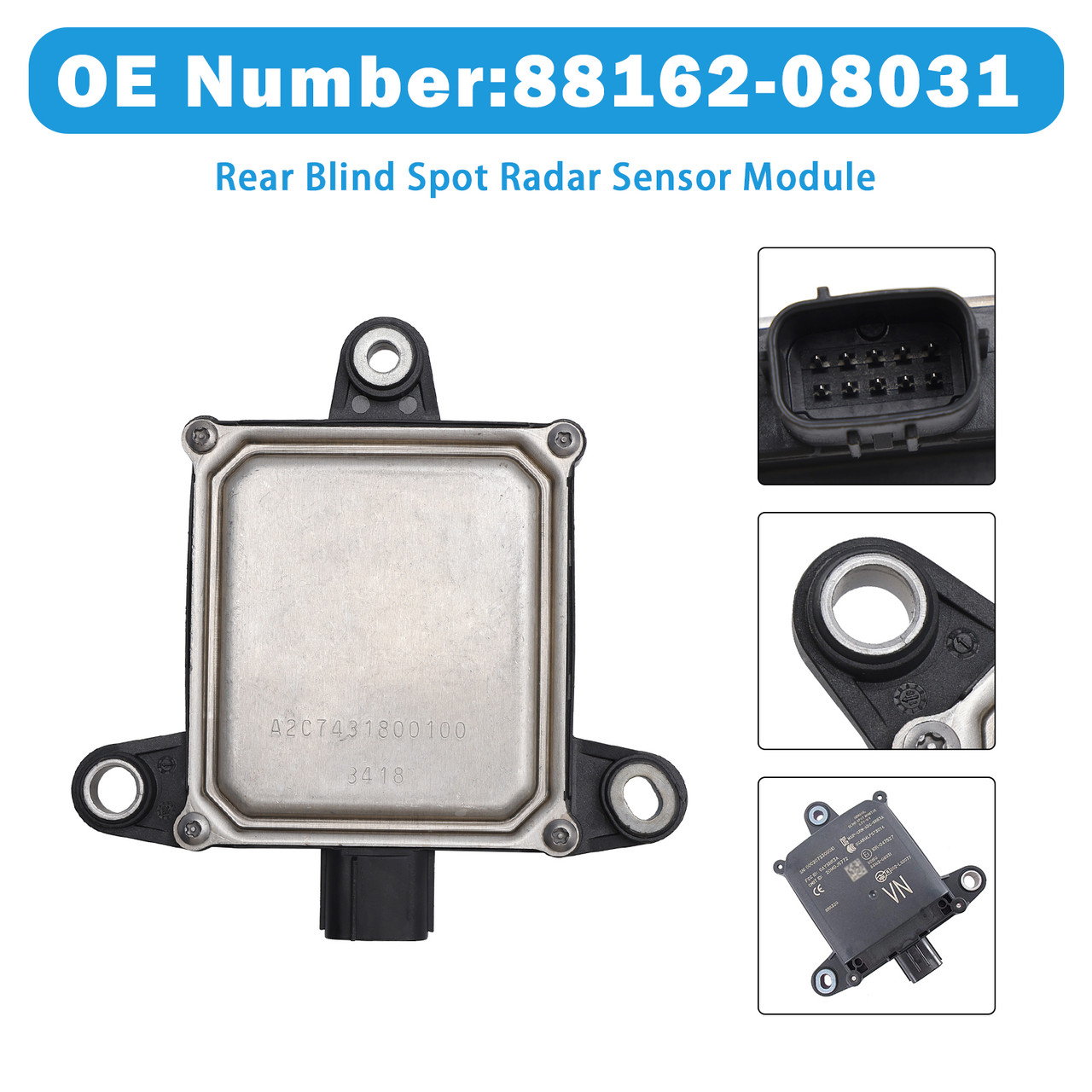 2018-2020 Toyota Sienna Rear Blind Spot Radar Sensor Module 88162-08031 Generic