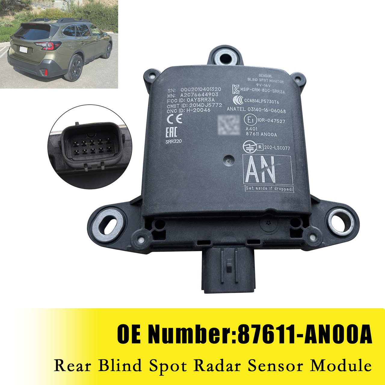2020- Subaru Legacy Outback Rear Blind Spot Radar Sensor Module 87611-AN00A Generic