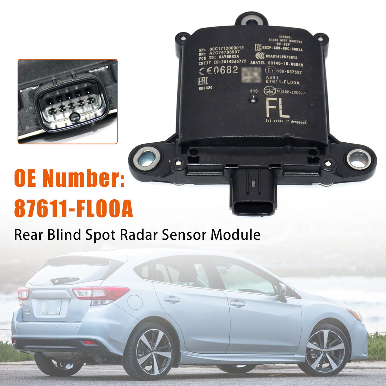 2017-2020 Subaru Impreza Rear Blind Spot Radar Sensor Module 87611-FL00A Generic