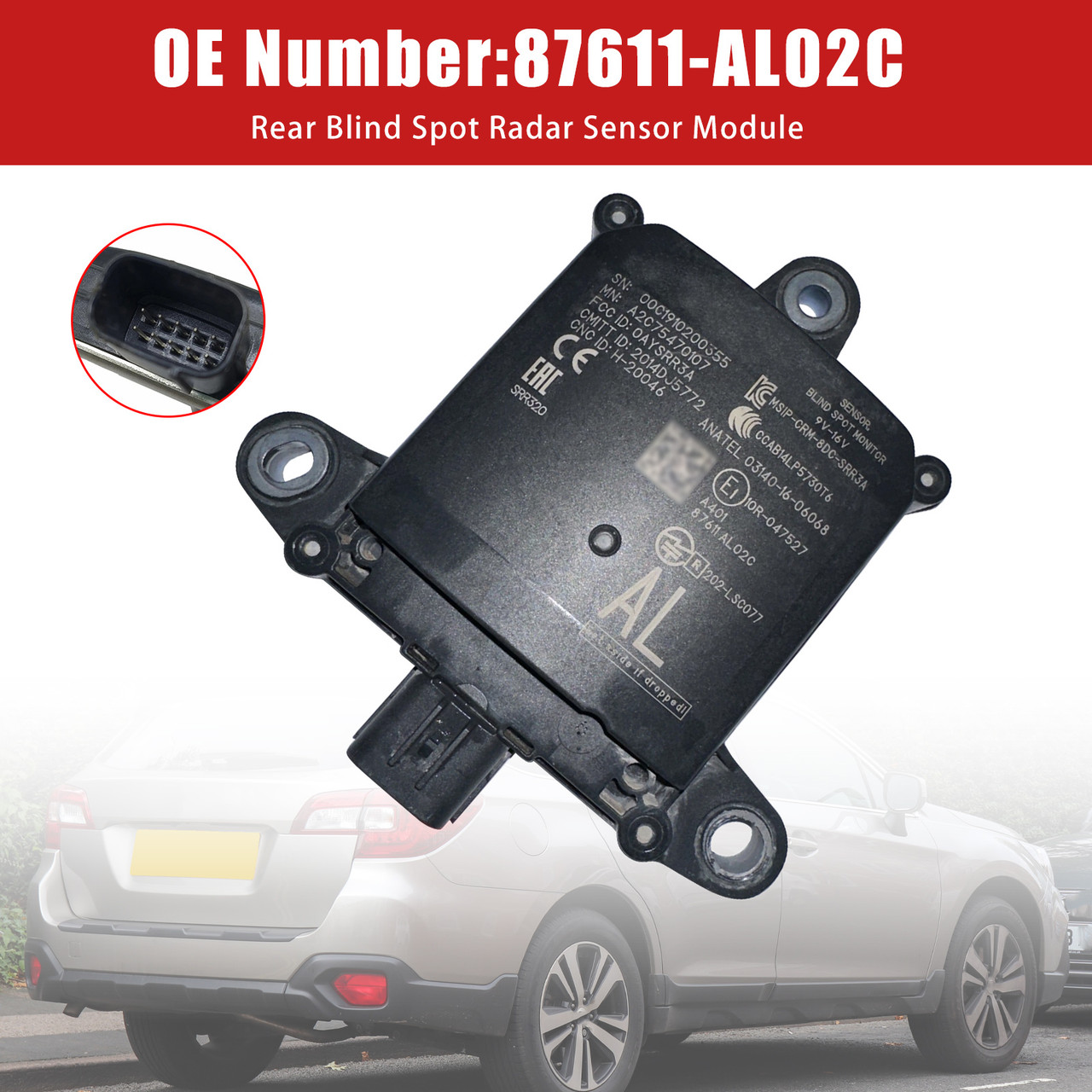 2018-2019 Subaru Outback Rear Blind Spot Radar Sensor Module 87611-AL02C Generic