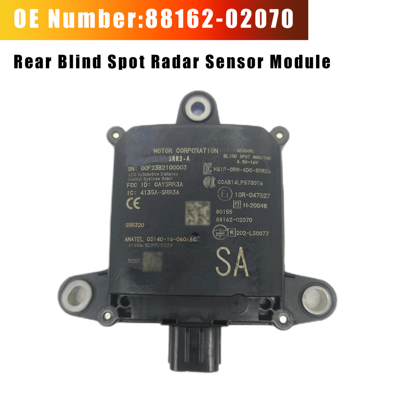 2020-2023 Toyota Corolla Rear Blind Spot Radar Sensor Module 88162-02070 Generic