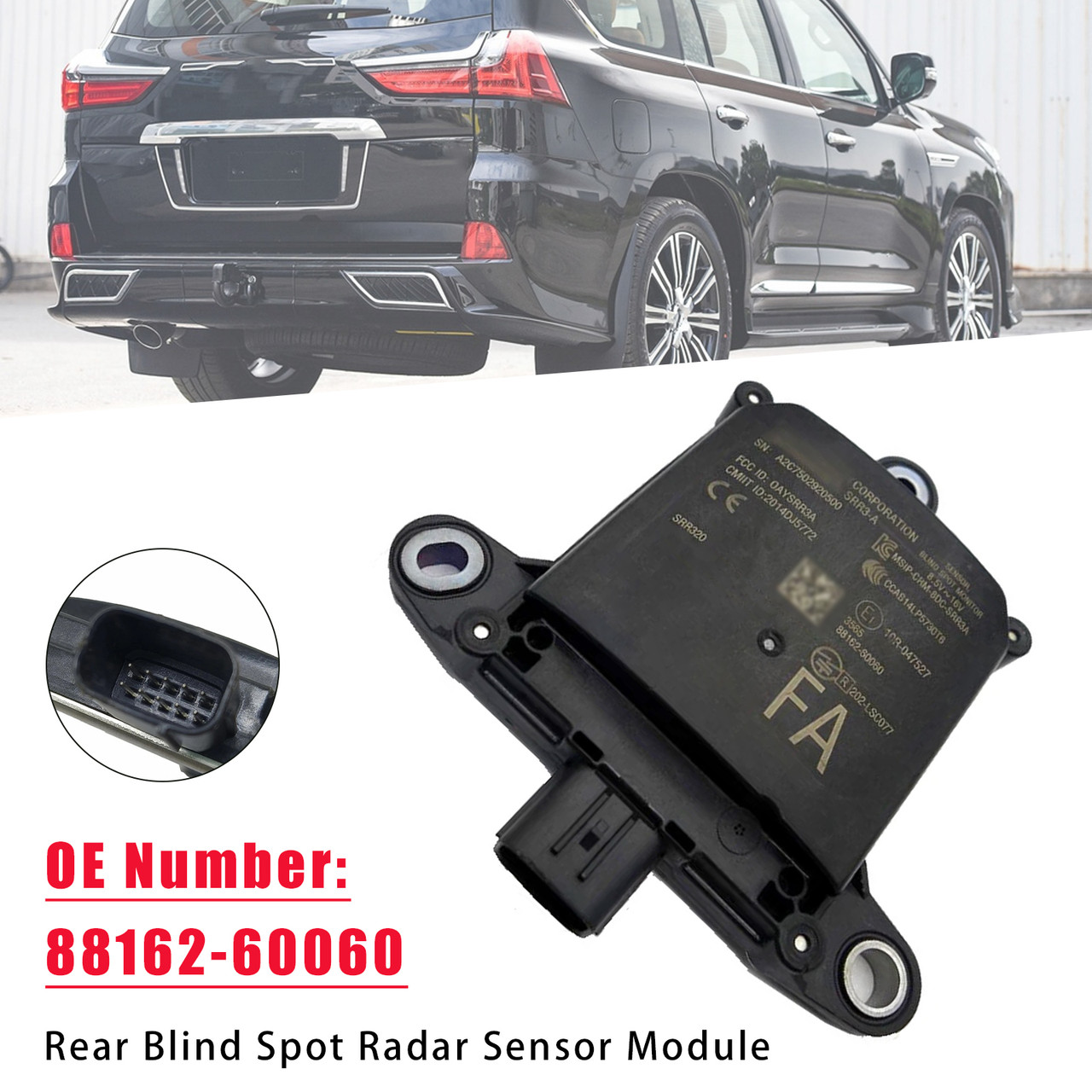2016-2021 Lexus LX570 Rear Blind Spot Radar Sensor Module 88162-60060 Generic