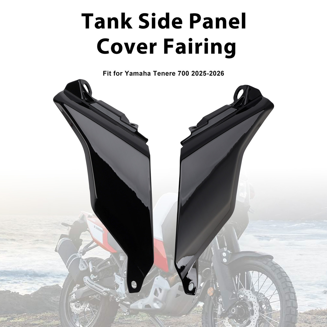 2024-2026 Yamaha Tenere 700 Tank Side Panel Cover Fairing Black Generic