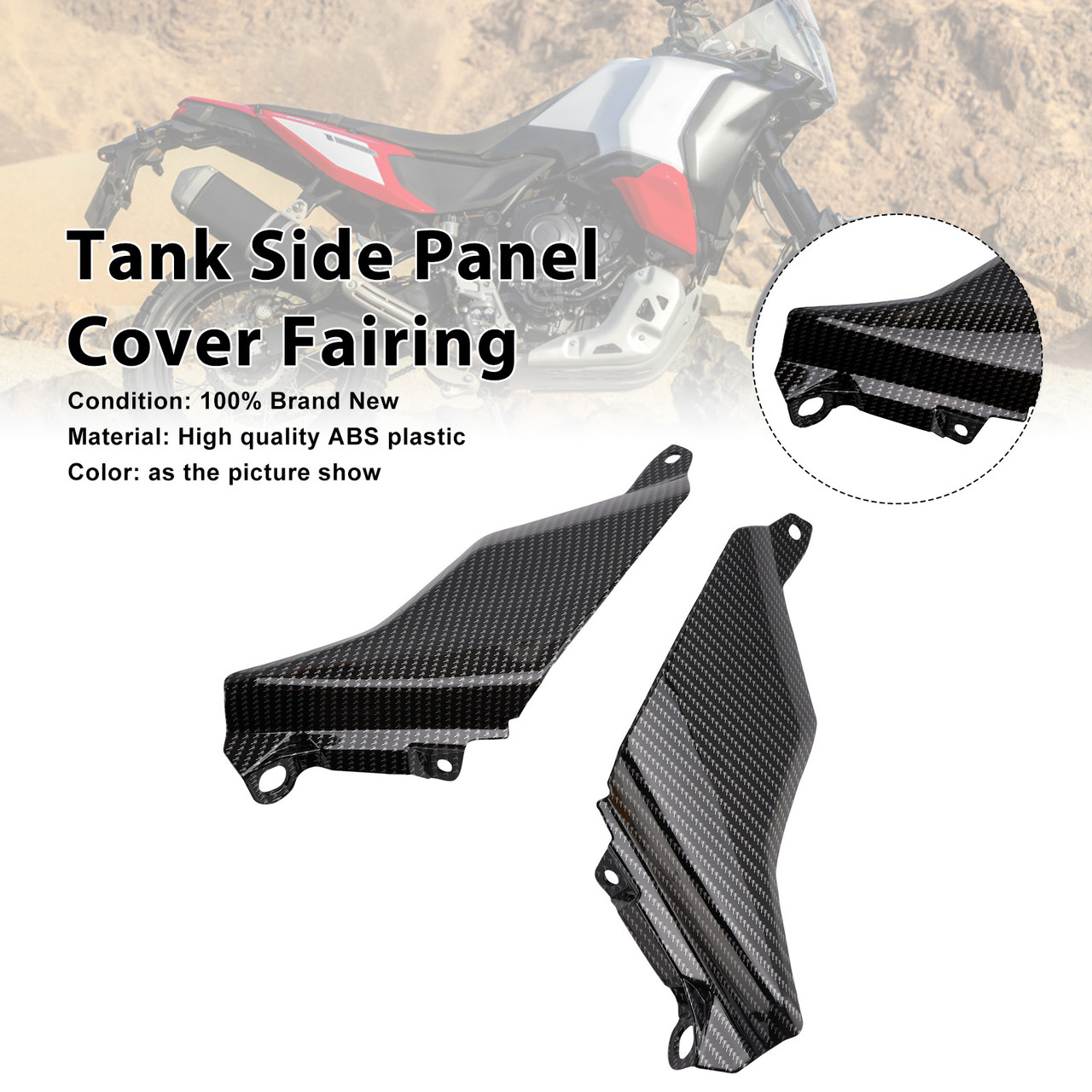 2024-2026 Yamaha Tenere 700 Tank Side Panel Cover Fairing Carbon Generic
