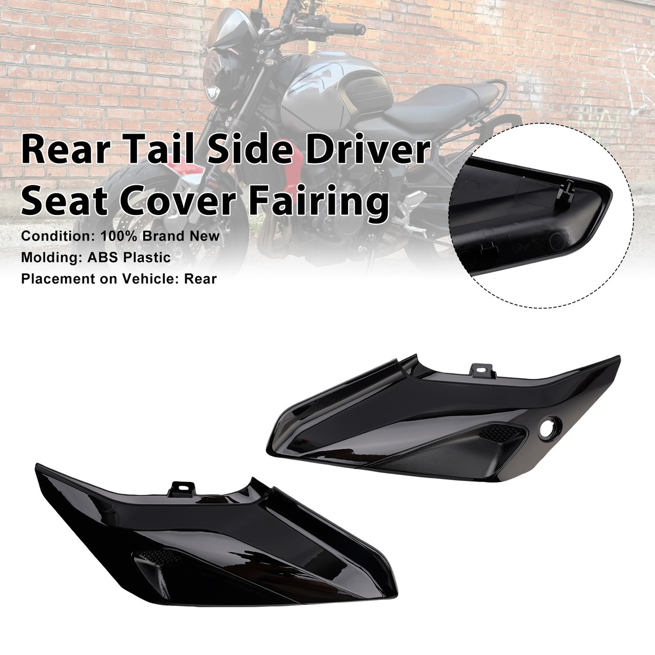 2022-2026 Triumph Trident 660 Rear Tail Side Driver Seat Cover Fairing Black Generic