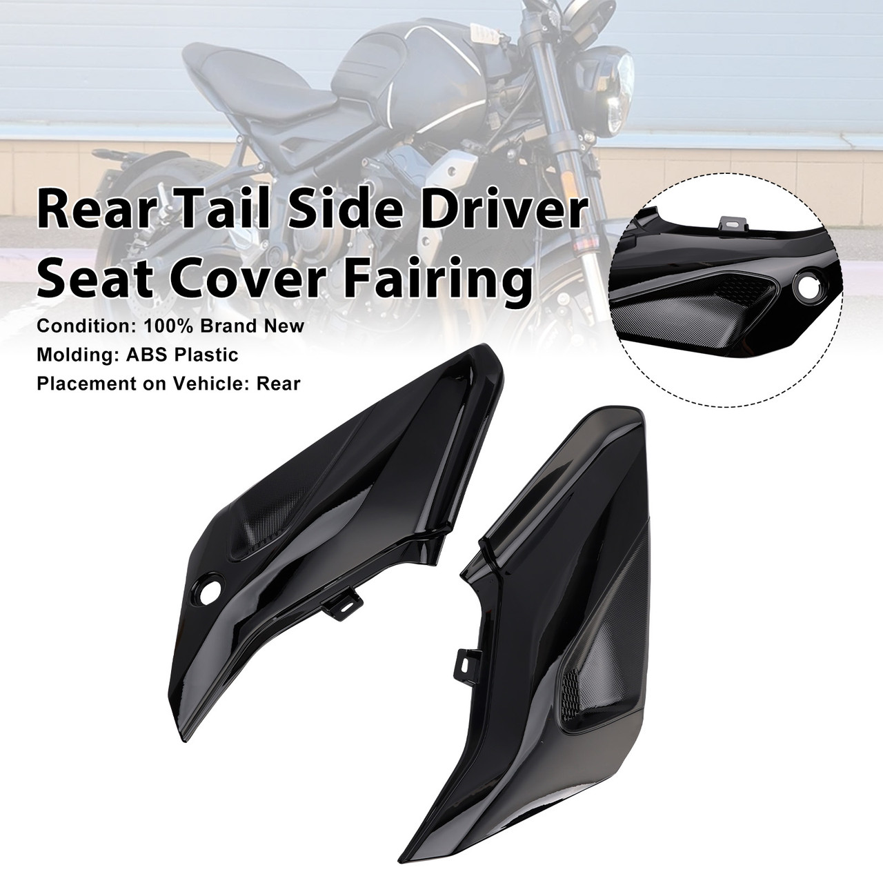 2022-2026 Triumph Trident 660 Rear Tail Side Driver Seat Cover Fairing Black Generic