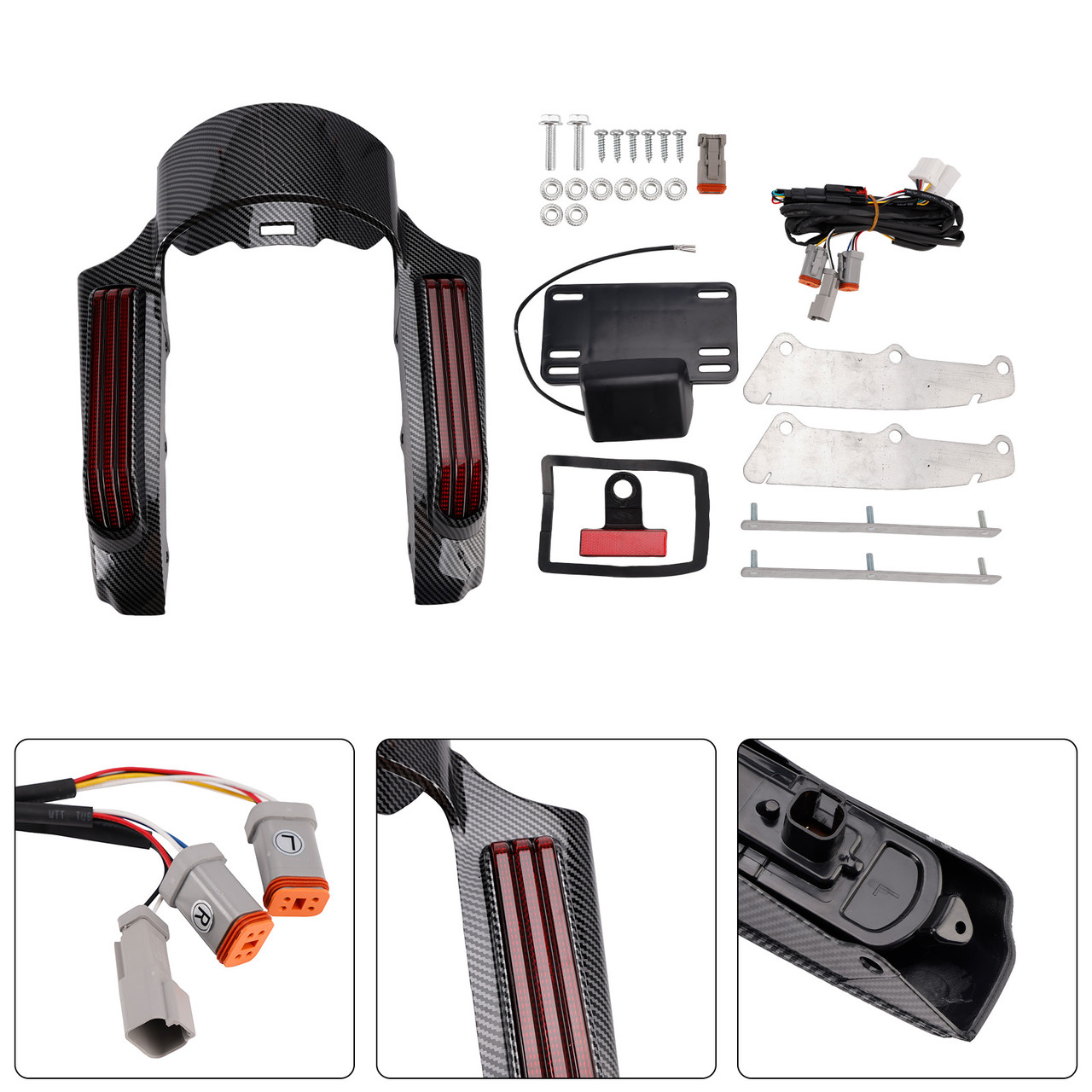 Rear Fender LED Light Red fit for Touring Road King FLHR Street Glide FLHX FLTRX 2014+