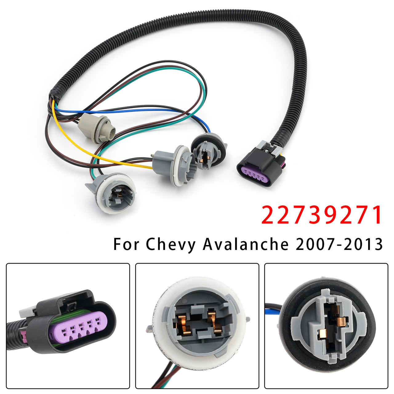 2007-2013 Chevy Avalanche Tail Light Wiring Harness Left or Right 22739271 Generic