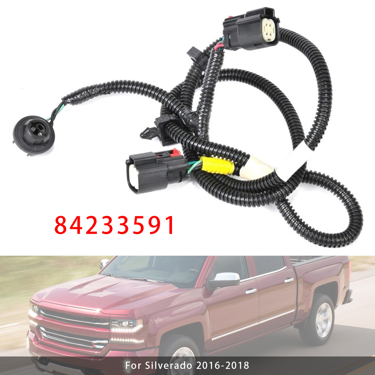 2016-2018 Silverado Left Tail Light Wiring Harness 84233591 Generic