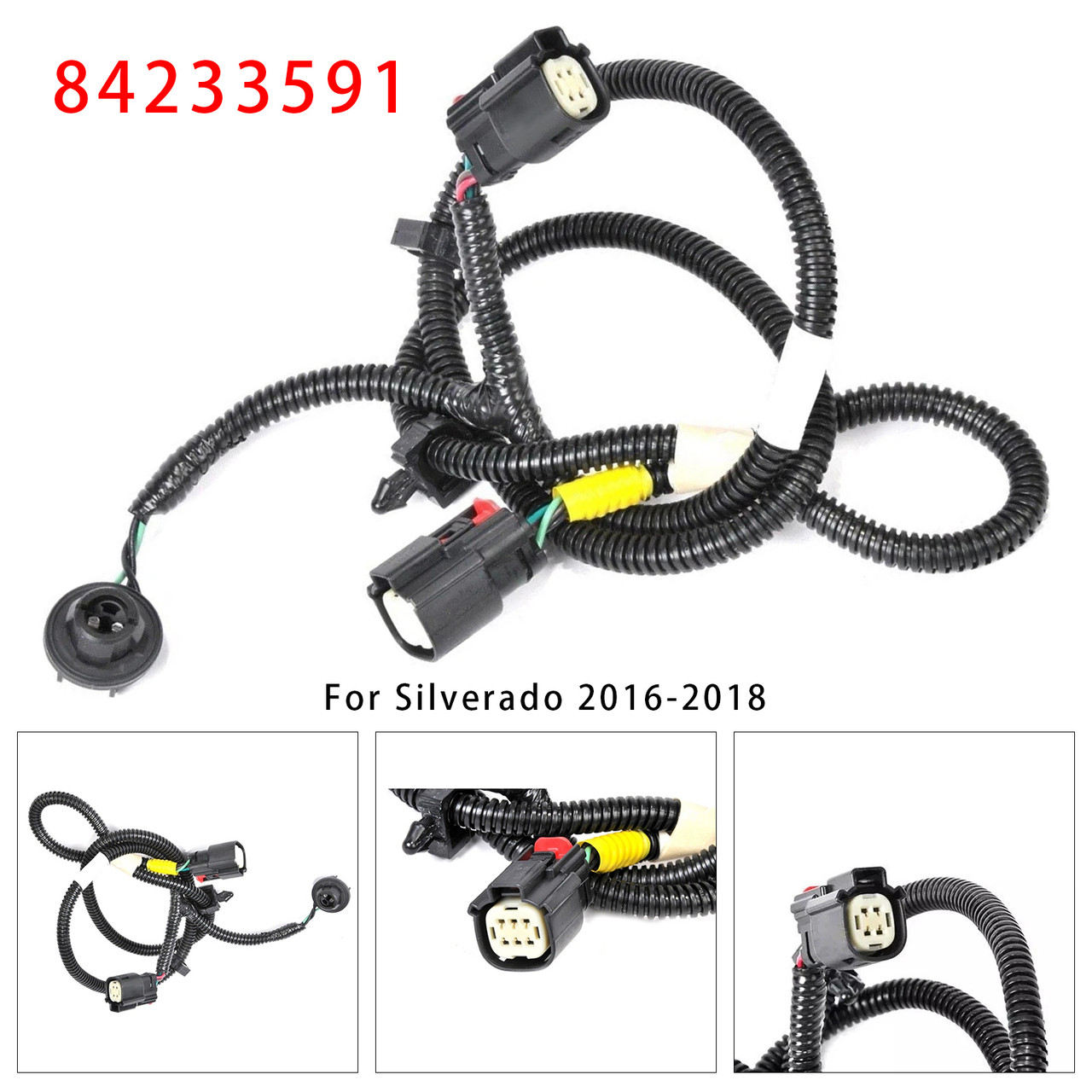 2016-2018 Silverado Left Tail Light Wiring Harness 84233591 Generic