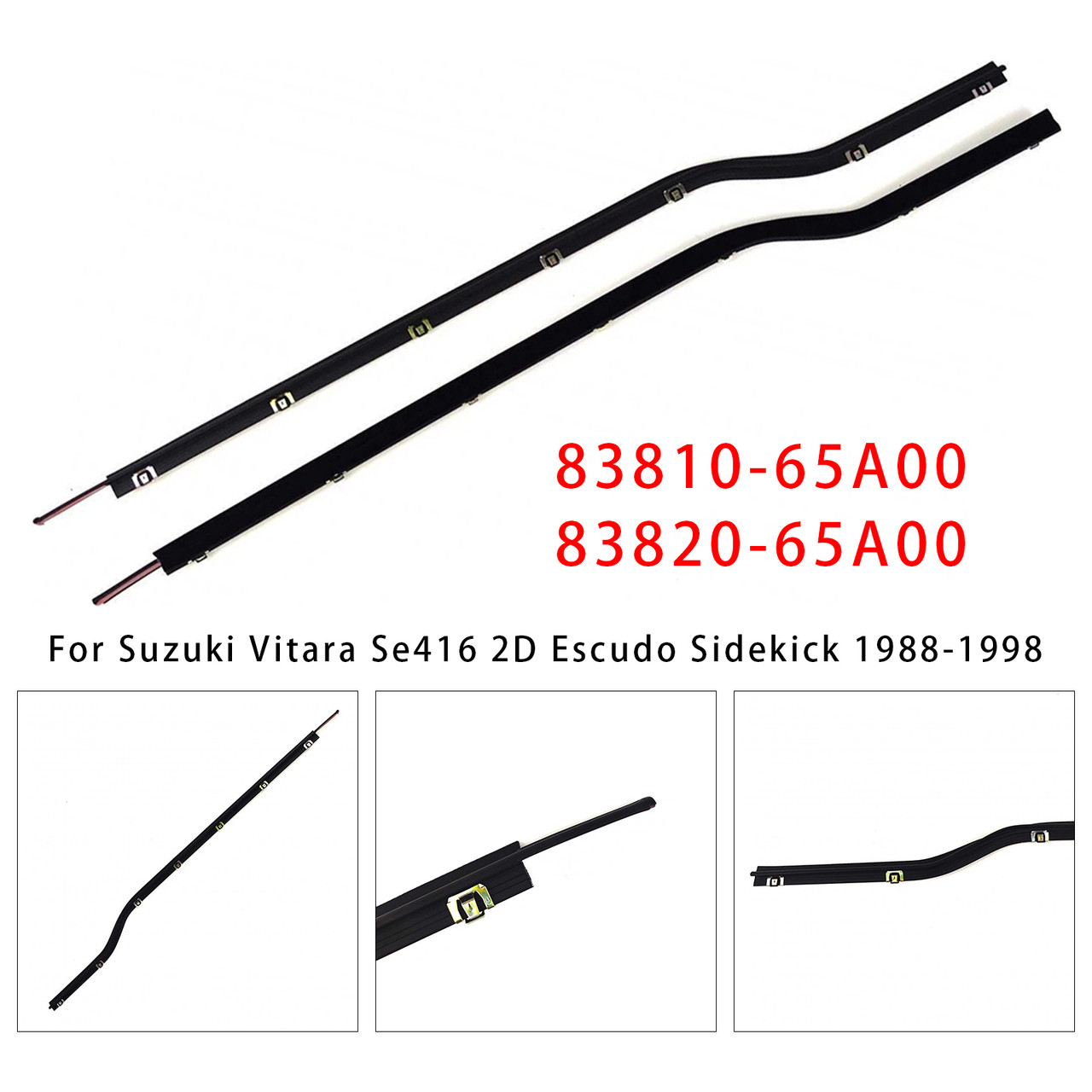 Suzuki Vitara Sidekick Escudo 2PCS Outer Door Belt Weatherstrip Generic
