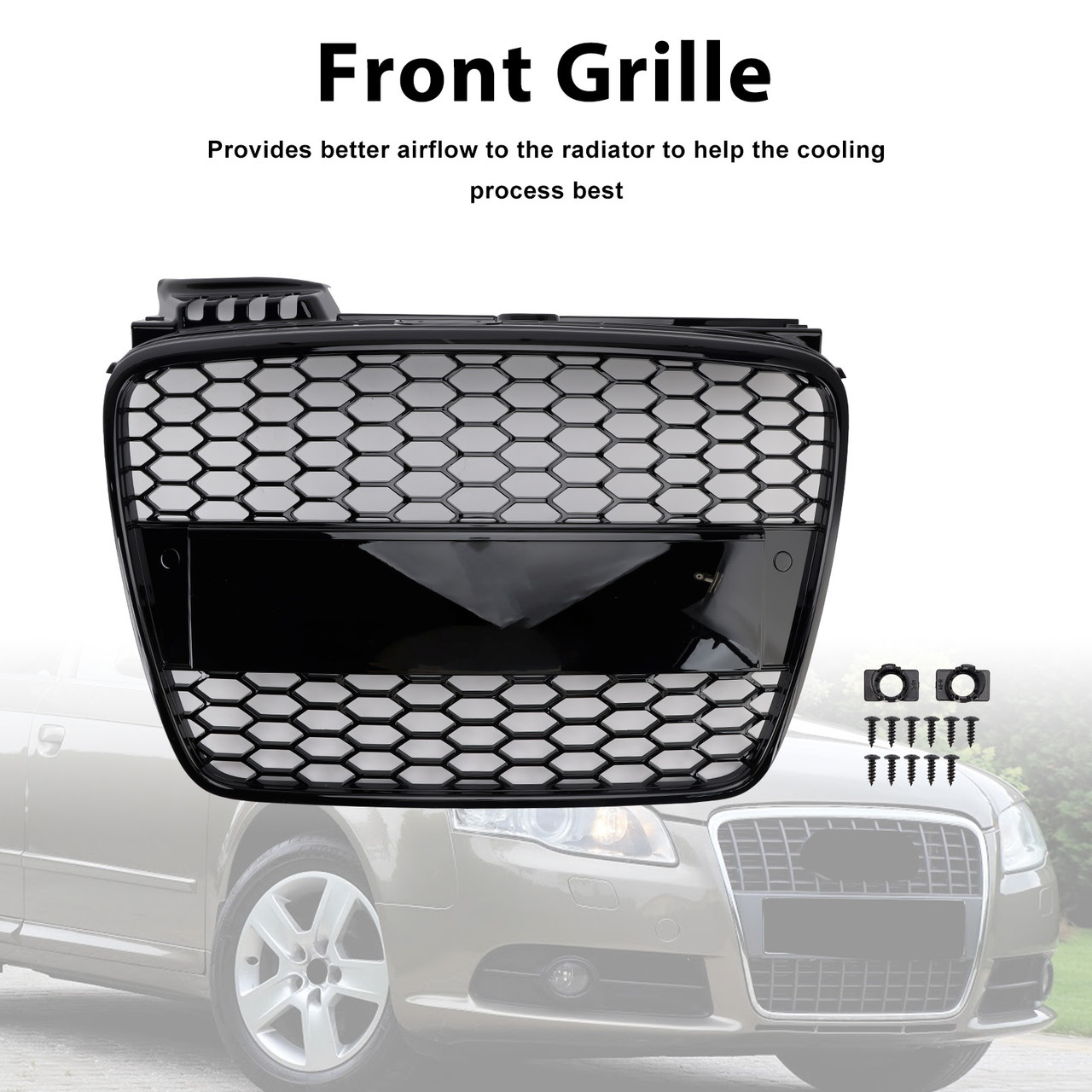 2005-2008 Audi A4 B7 S-Line S4 RS4 Style Front Honeycomb Mesh Grille Generic