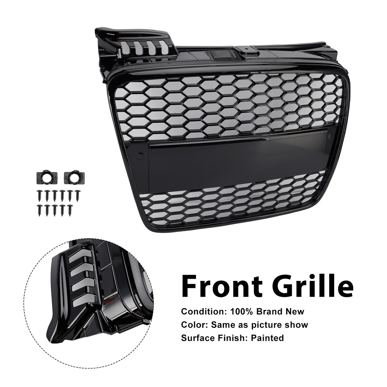 2005-2008 Audi A4 B7 S-Line S4 RS4 Style Front Honeycomb Mesh Grille Generic