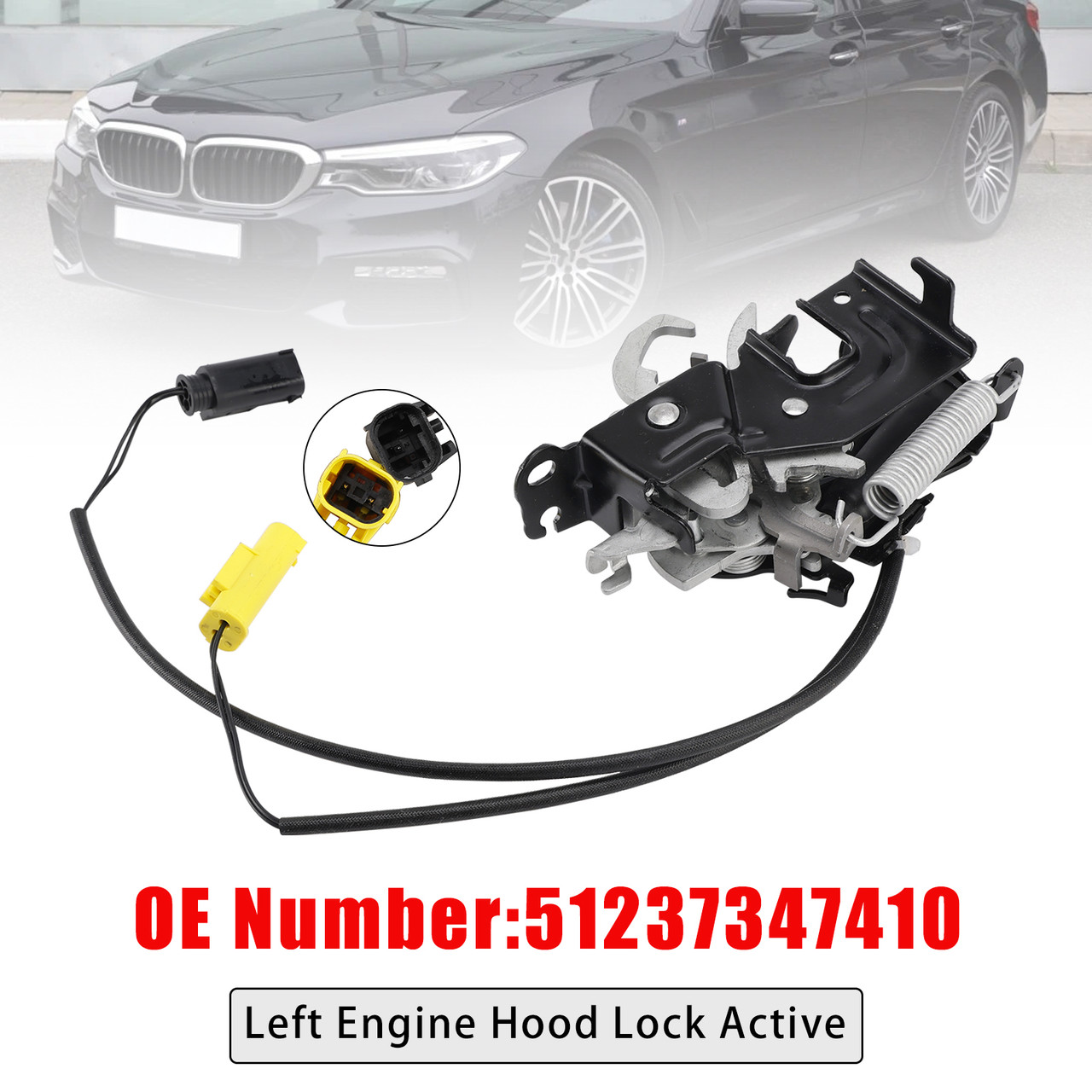 2017- BMW 5 6 8 Z4 Left Engine Hood Lock Active 51237347410 Generic