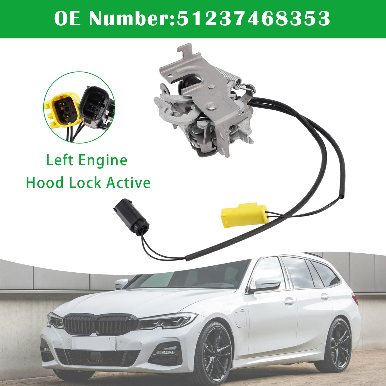 2018 2019-2024 BMW 1 F40 3 G20/ G21 Left Engine Hood Lock Active 51237468353 Generic