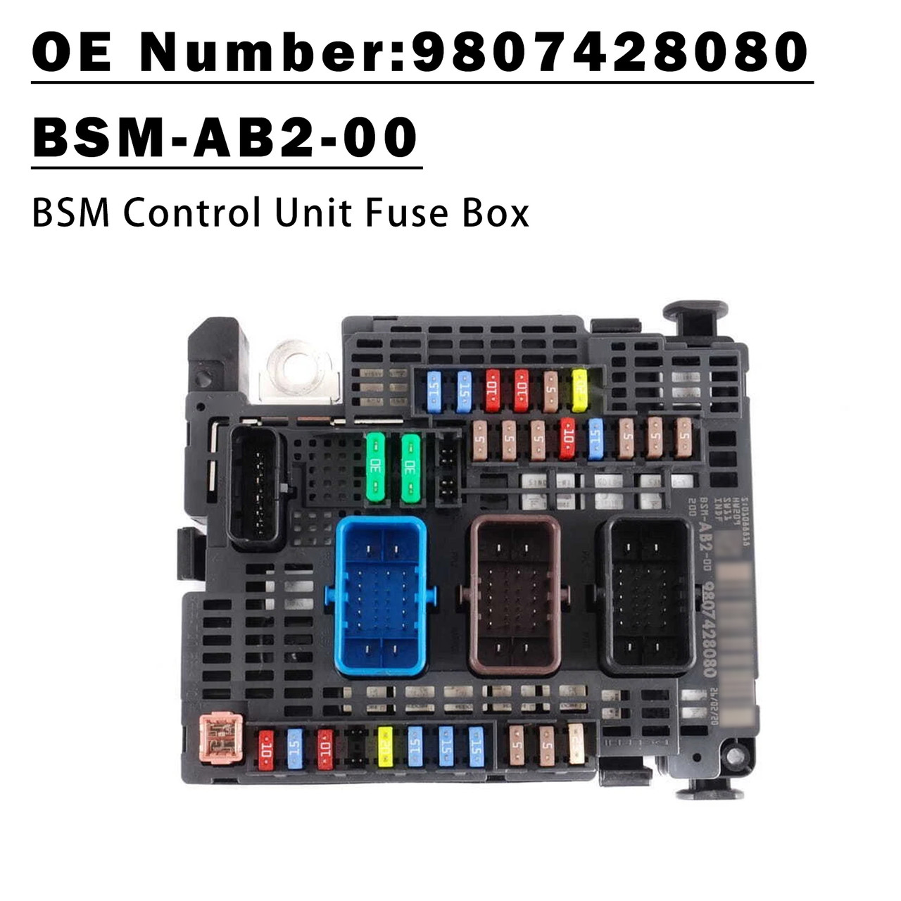 BSM Control Unit Fuse Box 9807428080 BSM-AB2-00 For Citroën C4 II DS4 2011-