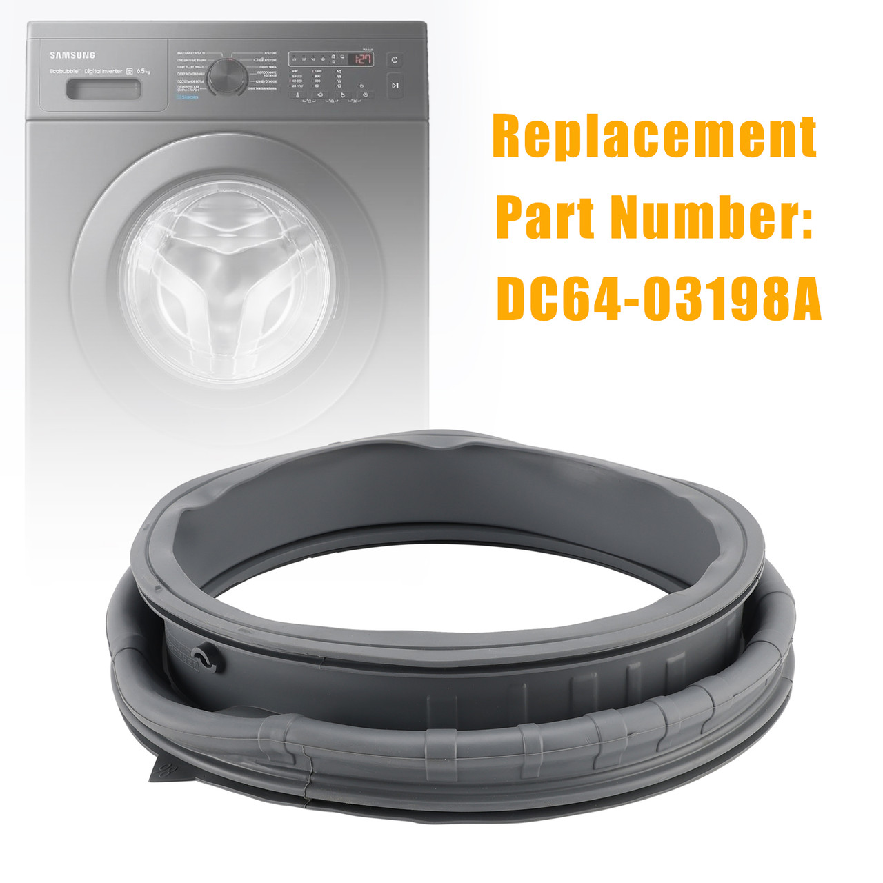 Door Seal Ring DC64-03198A Rubber Washer Parts For Samsung Washing Machine