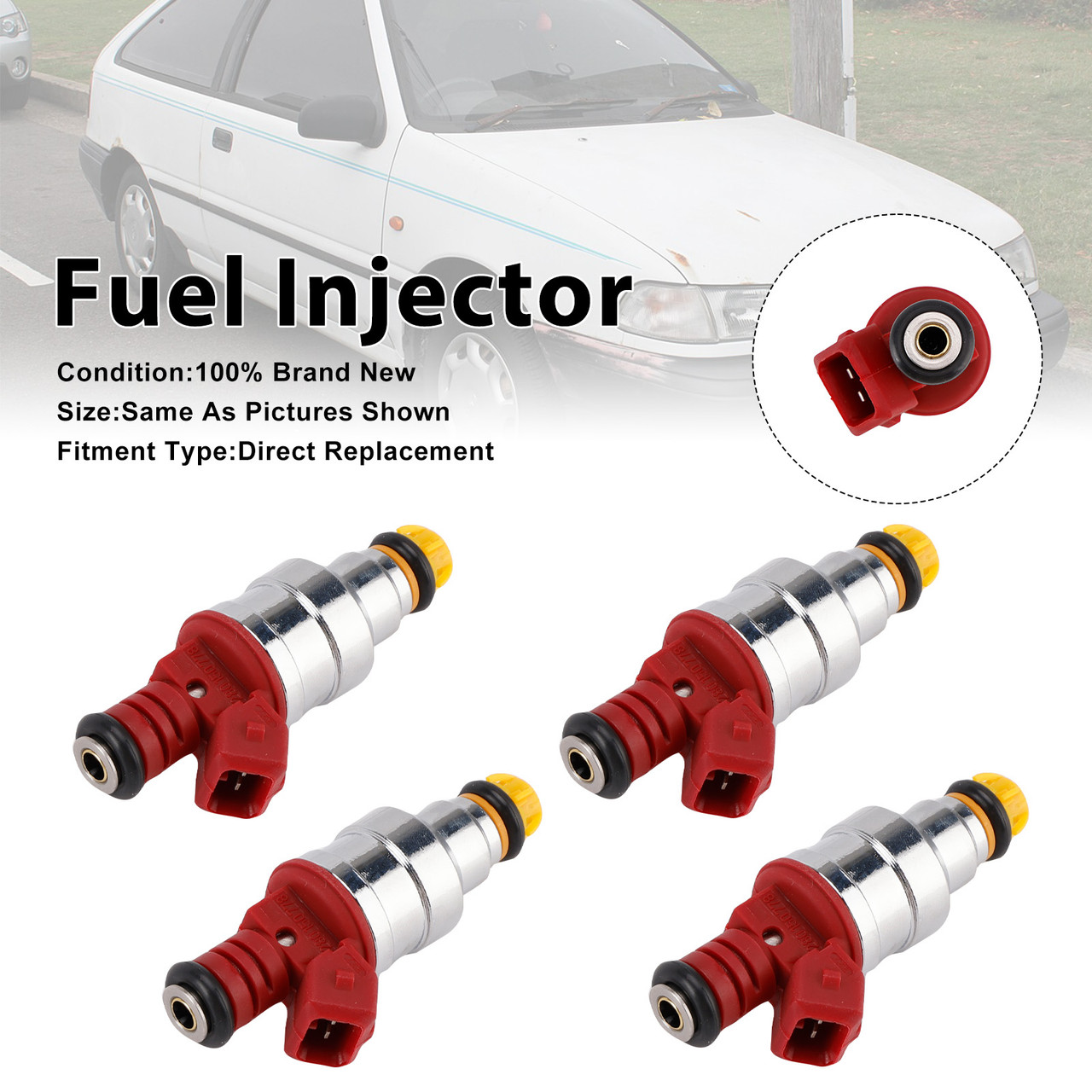 1990-1994 Hyundai Excel Scoupe 4Pcs Fuel Injector 35310-24010 Generic