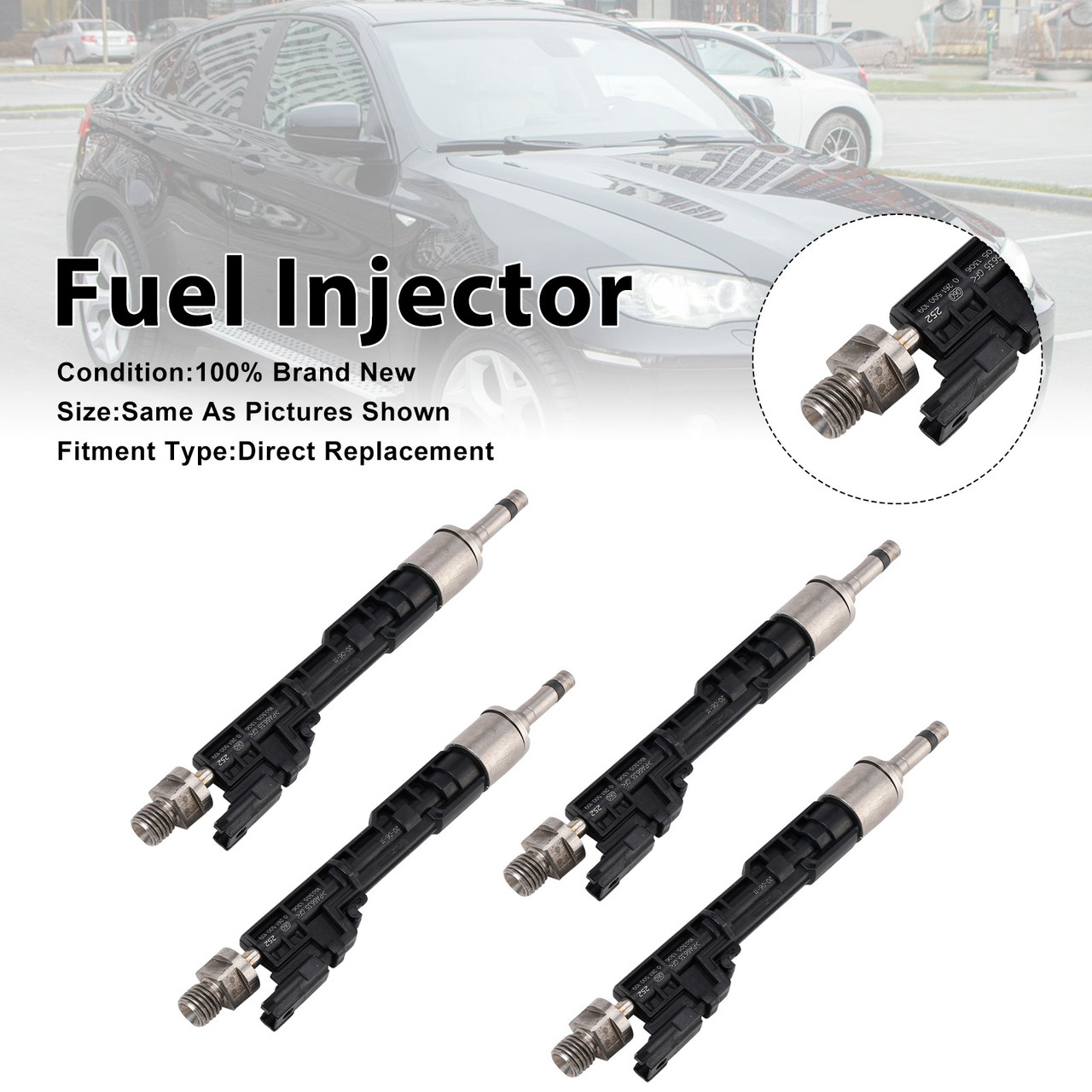 2011-2015 BMW X1 X3 X5 X6 4Pcs Fuel Injector 0261500109 Generic
