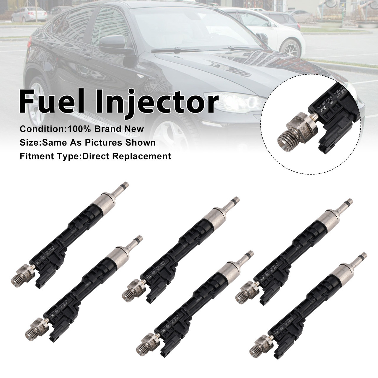 2011-2016 BMW 1 3 5 6 7 Series 6Pcs Fuel Injector 0261500109 Generic