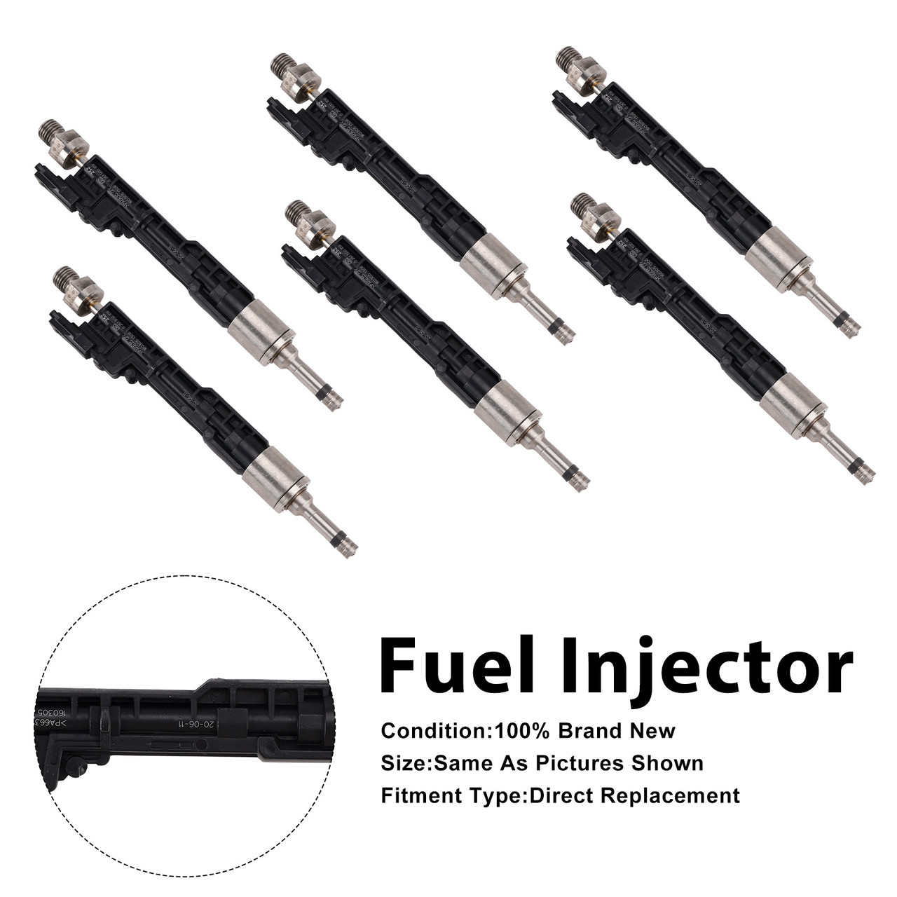 2012-2015 BMW ActiveHybrid 5 7 6Pcs Fuel Injector 0261500109 Generic