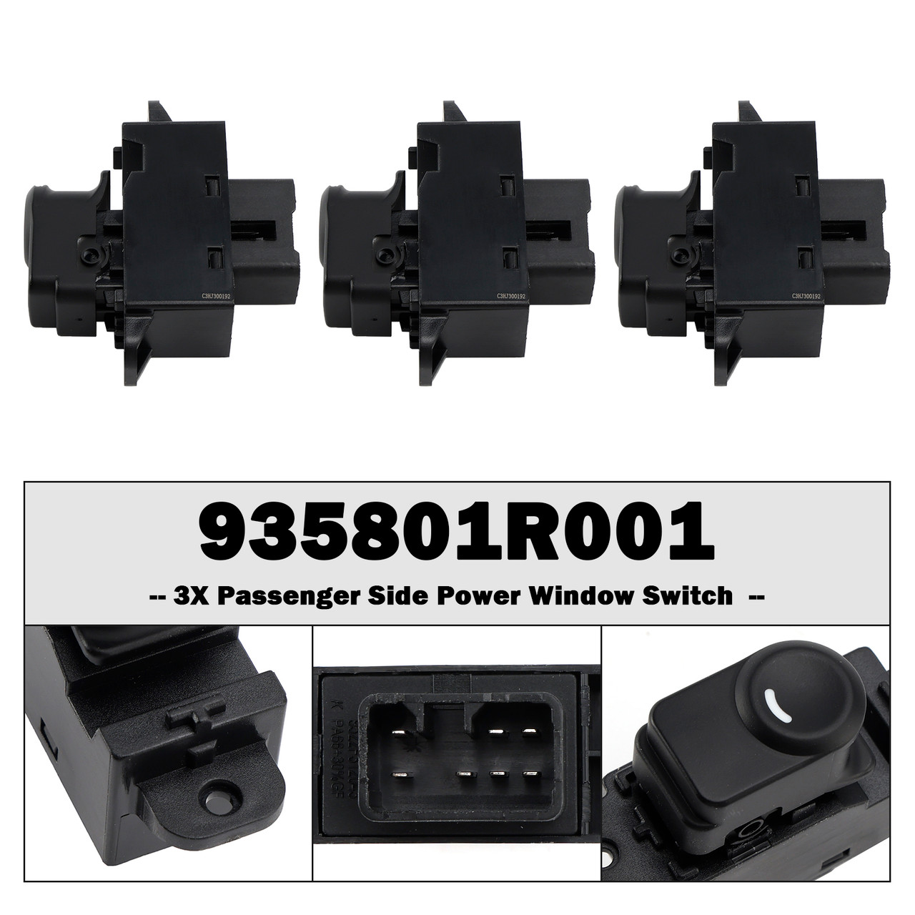 2011-2017 Hyundai Accent 3X Passenger Side Power Window Switch 935801R001 Generic
