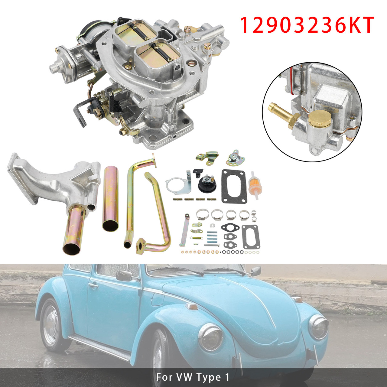 32/36 Progressive DFEV Carb Kit Complete 12903236KT Carburetor For VW Type 1