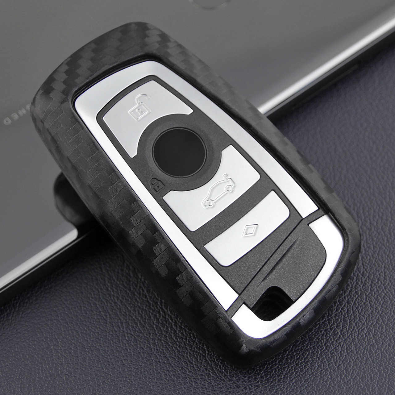 BMW 1 2 3 4 5 6 7 Series Leather Silicone Car Key Case Cover With Buckle Generic
