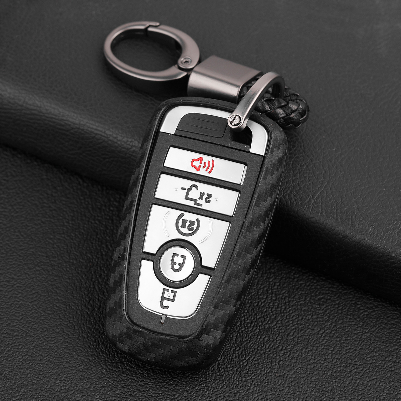 2017 Ford Leather Silicone Car Key Case Cover With Buckle Generic