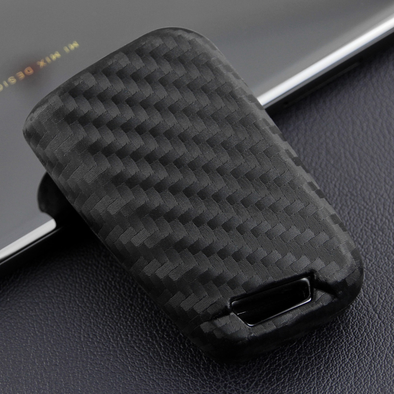 2013-2019 Skoda Octavia Kodiaq Karoq Leather Silicone Car Key Case Cover With Buckle Generic