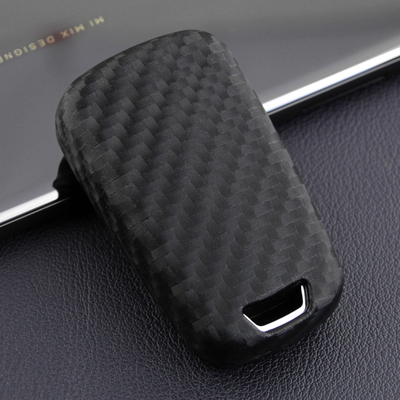 2010-2019 Buick LaCrosse Regal Leather Silicone Car Key Case Cover With Buckle Generic