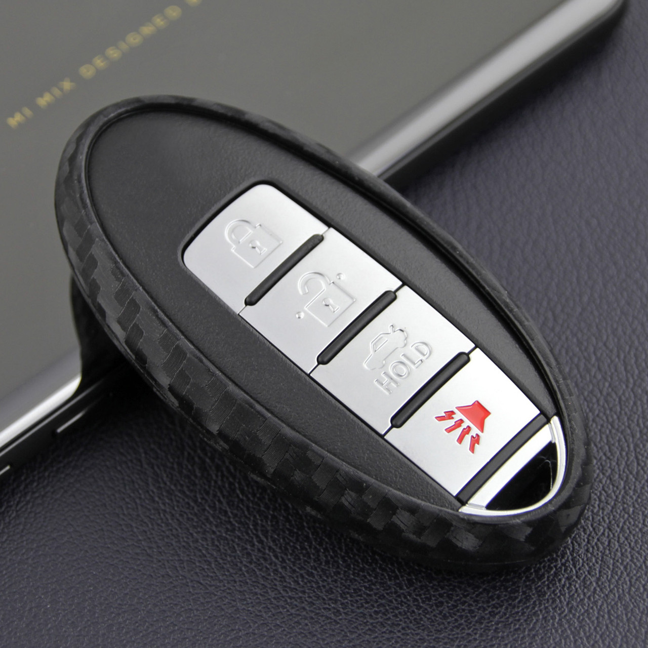 2007-2019 Nissan Leather Silicone Car Key Case Cover With Buckle Generic