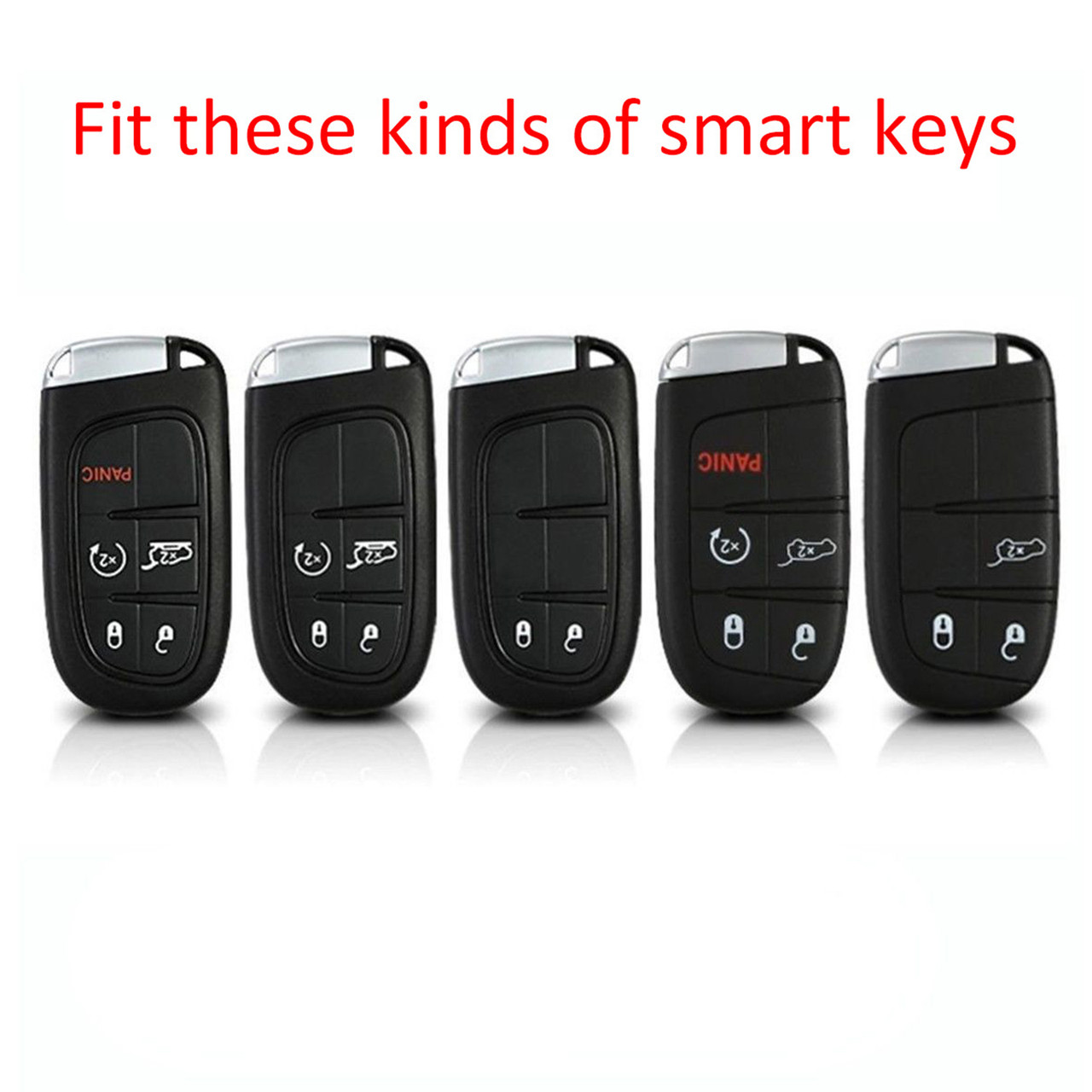 2011-2019 Chrysler 300/300C 200 Leather Silicone Car Key Case Cover With Buckle Generic