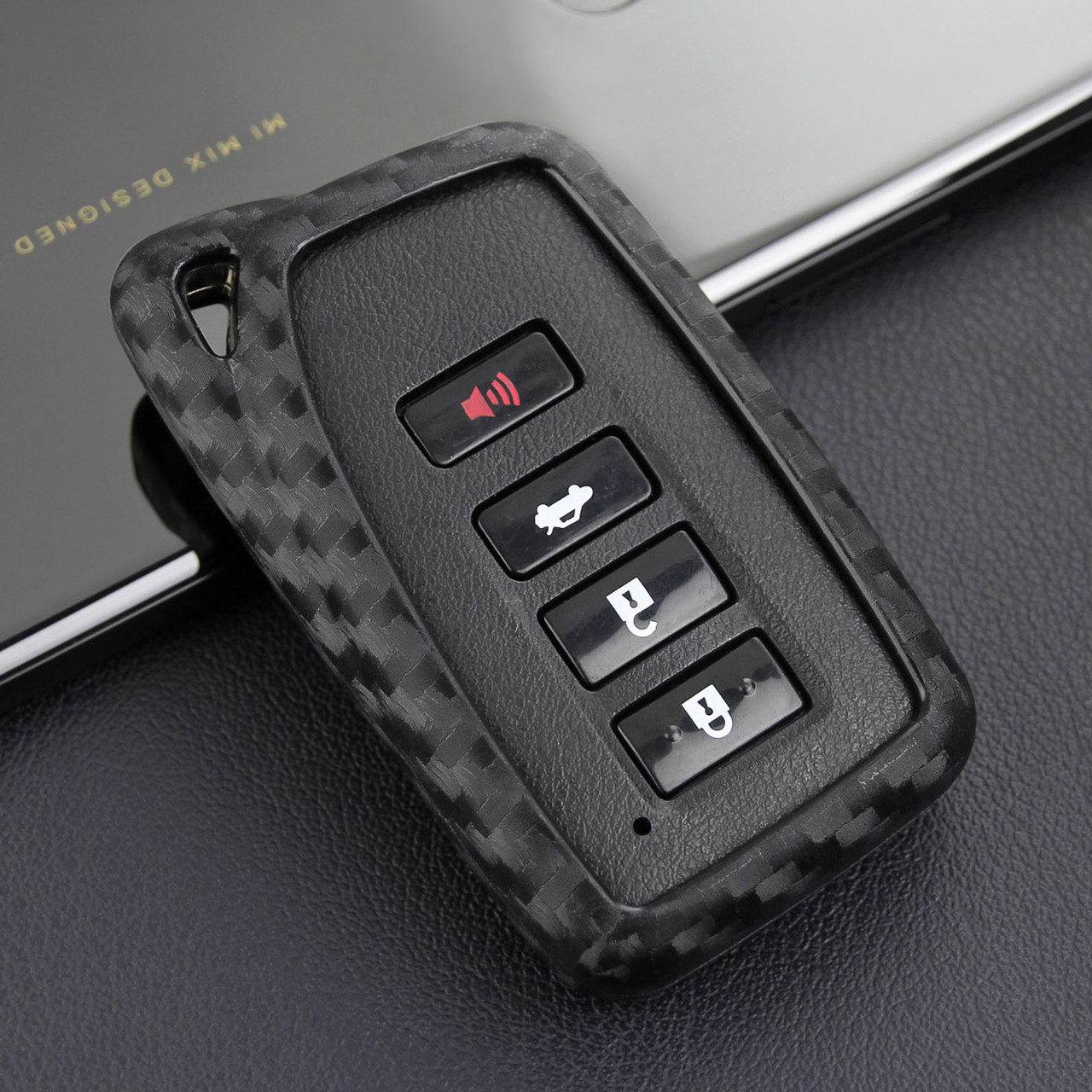 2013-2019 Lexus Leather Silicone Car Key Case Cover With Buckle Generic