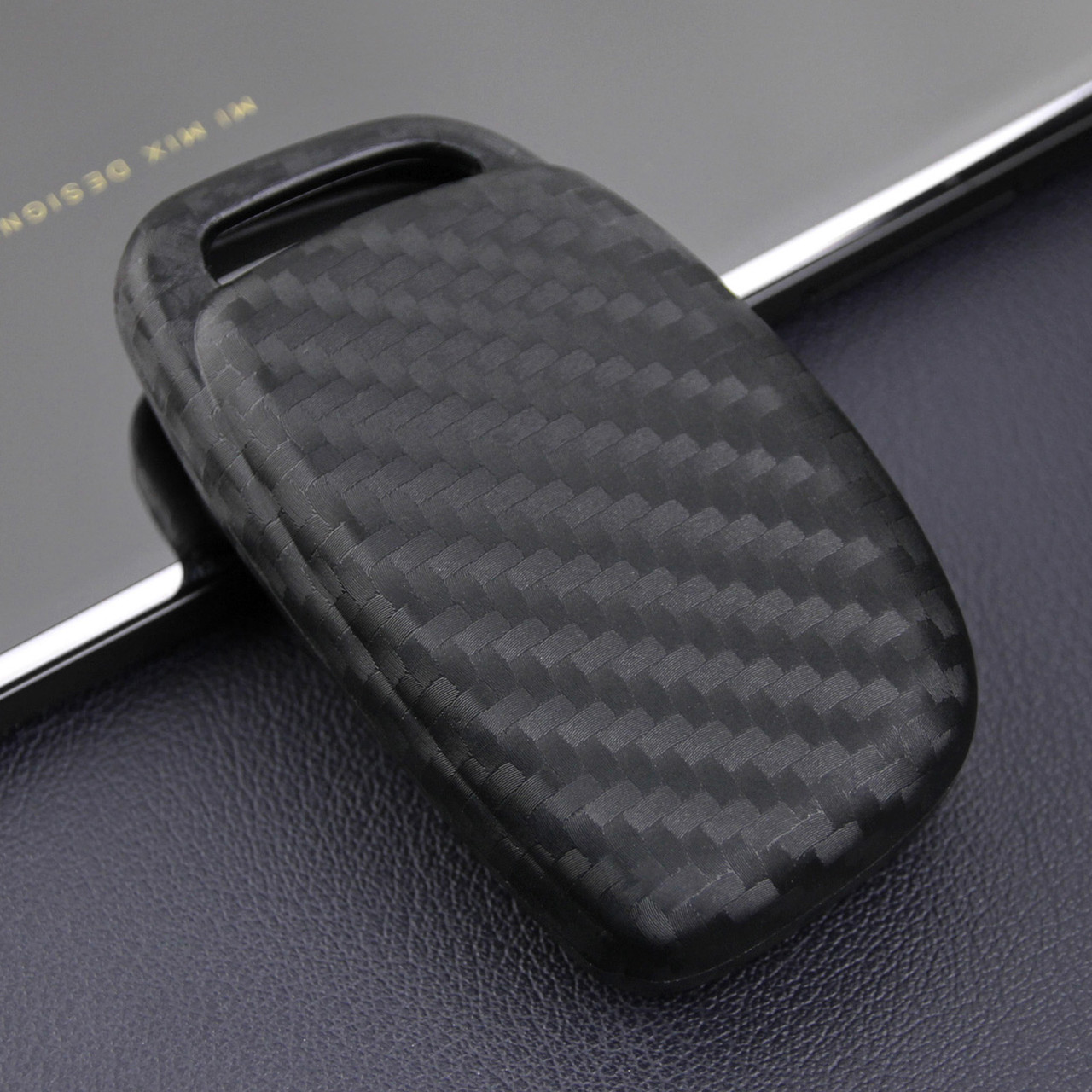 2015-2019 Hyundai Sonata Tucson Elantra Leather Silicone Car Key Case Cover With Buckle Generic