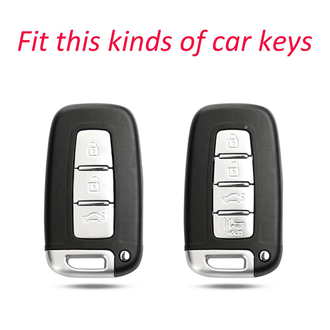 2009-2015 Hyundai Elantra Genesis Veloster Leather Silicone Car Key Case Cover With Buckle Generic