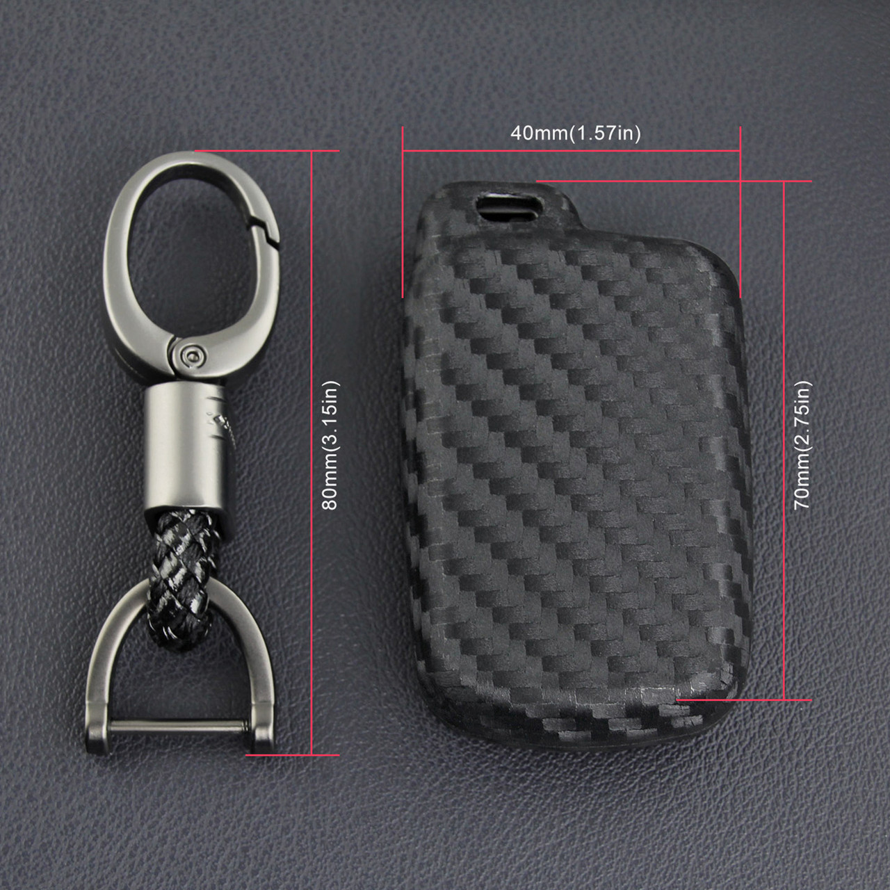 2012-2019 Toyota Highlander Corolla RAV4 Avalon Camry Leather Silicone Car Key Case Cover With Buckle Generic