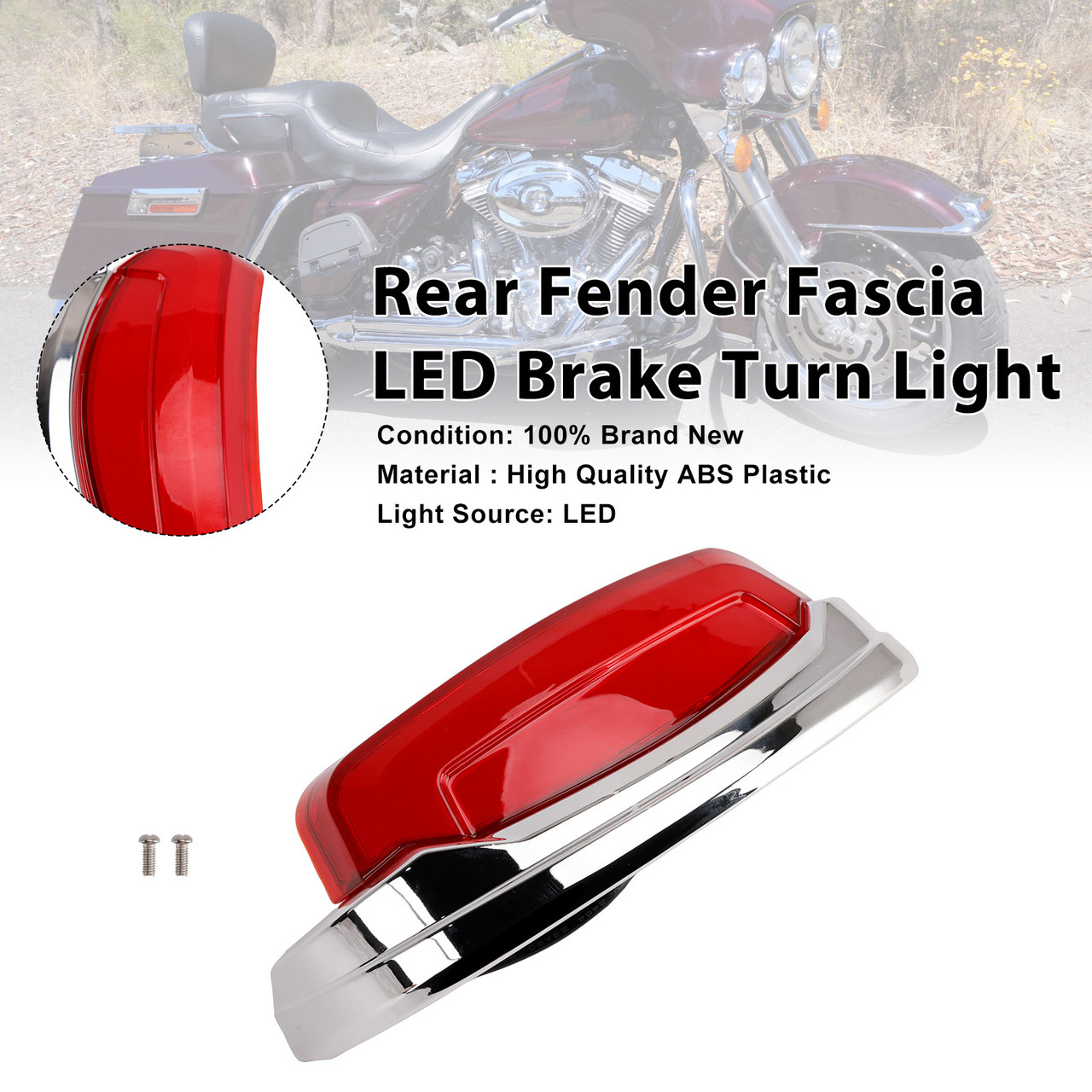 Rear Fender Fascia LED Brake Turn Light For FLHXSE CVO Street Glide 14-23