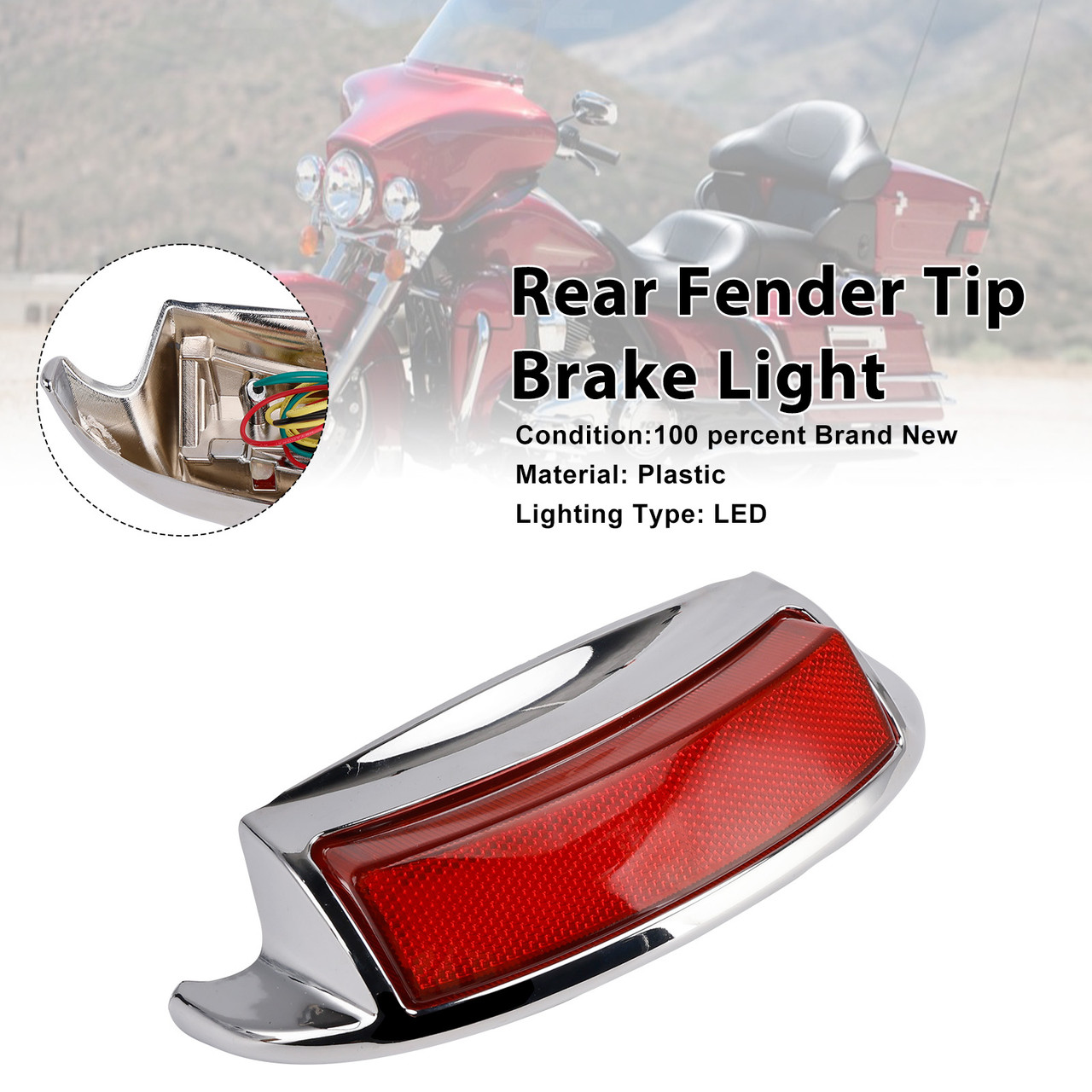 Rear Fender Tip Brake Light Fit For Touring Electra Glide 2009-2024
