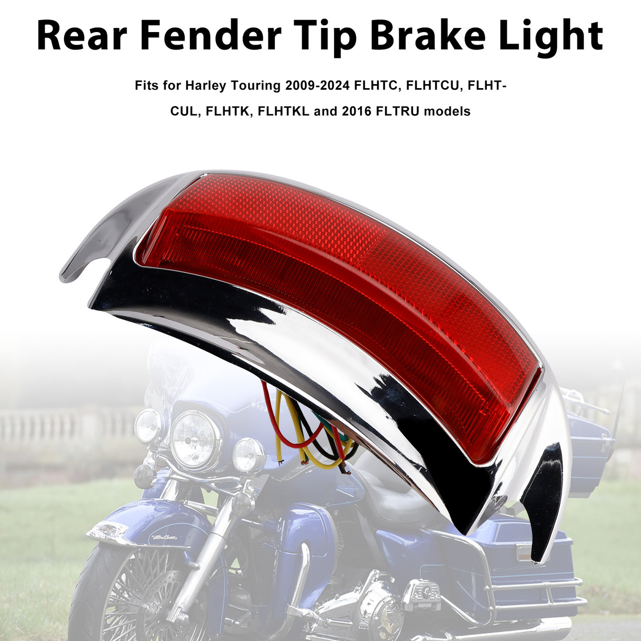 Rear Fender Tip Brake Light Fit For Touring Electra Glide 2009-2024