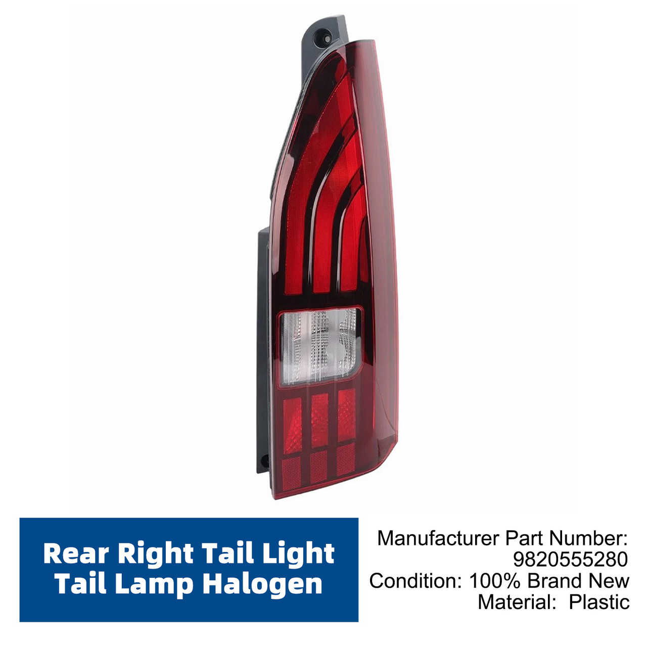 Rear Right Tail Light Tail Lamp Halogen 9820555280 For Peugeot Partner Rifter 2018-2023