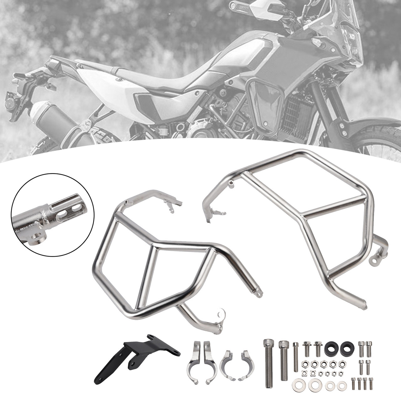 2025-2026 YAMAHA tenere 700/ T700S Engine Guard Crash Bar Frame Protector Bumper Silver Generic