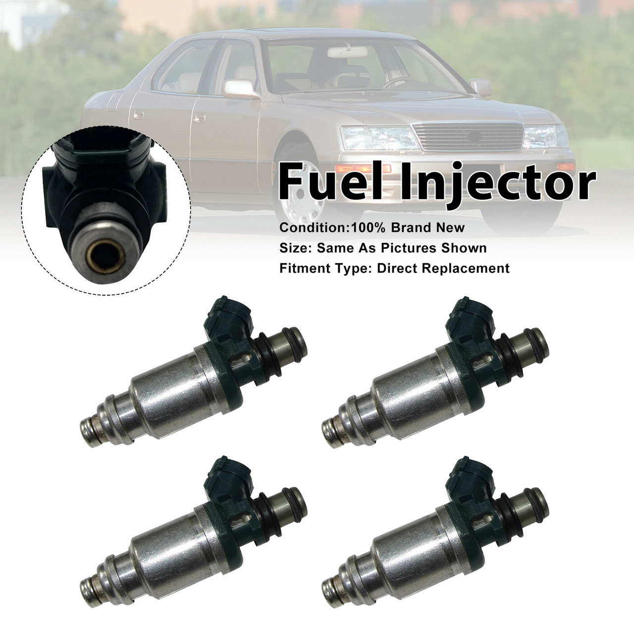 1992-1997 Lexus LS400 SC400 4Pcs Fuel Injector 23250-50010 Generic