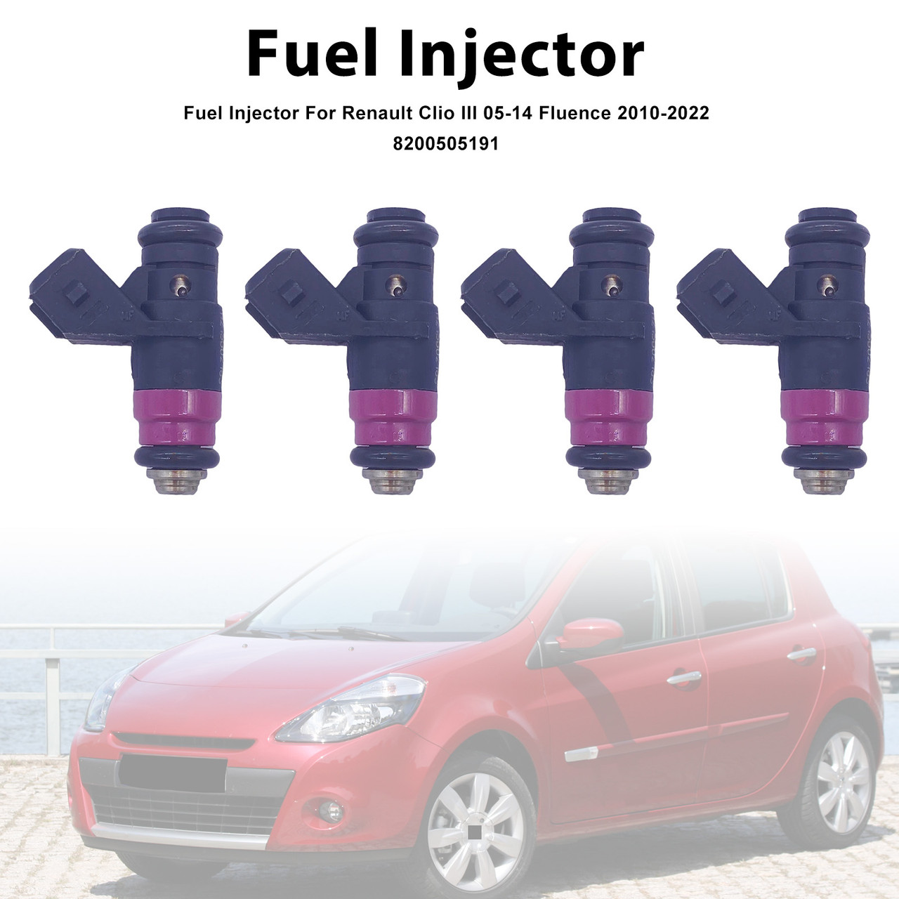 4Pcs Fuel Injector For Renault Clio III 05-14 Fluence 2010-2022 8200505191