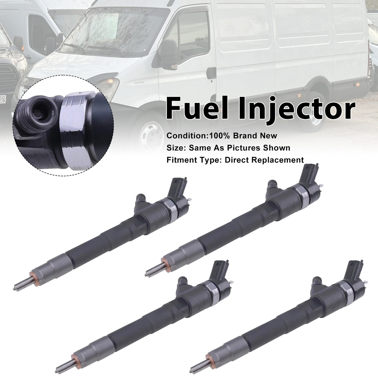 2006-2011 Peugeot Boxer 4Pcs Fuel Injector 0445110248 Generic
