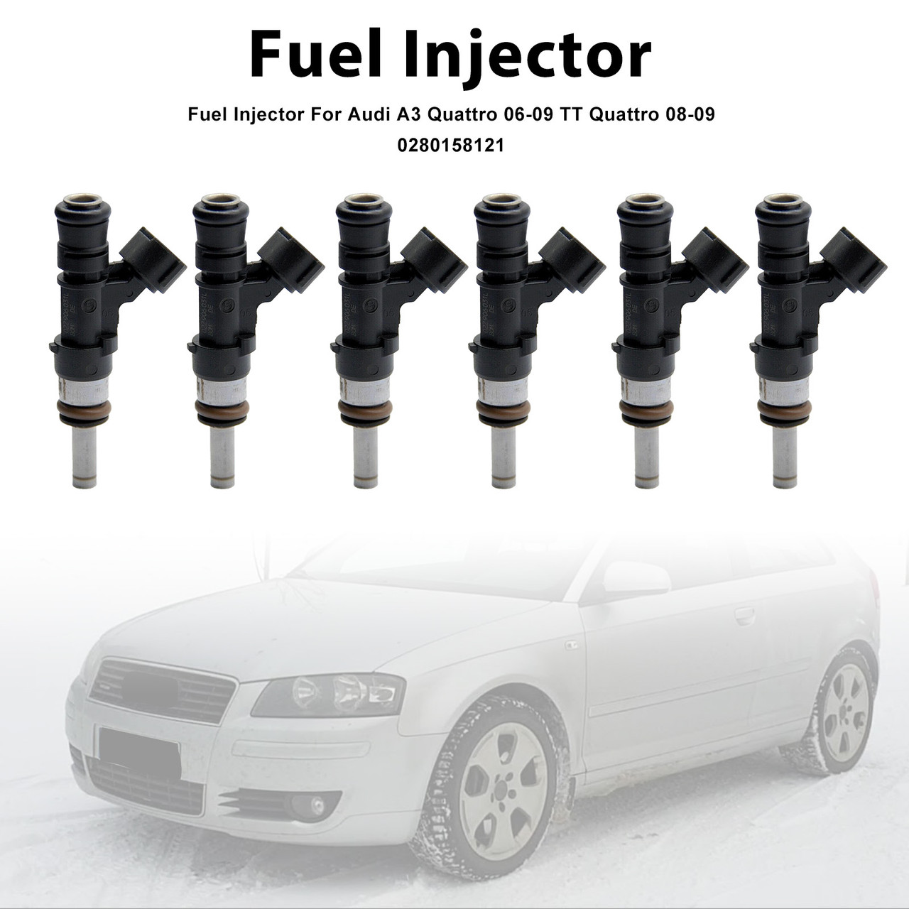 2006-2009 Audi A3 TT Quattro 3.2L V6 6Pcs Fuel Injector 85212262 Generic